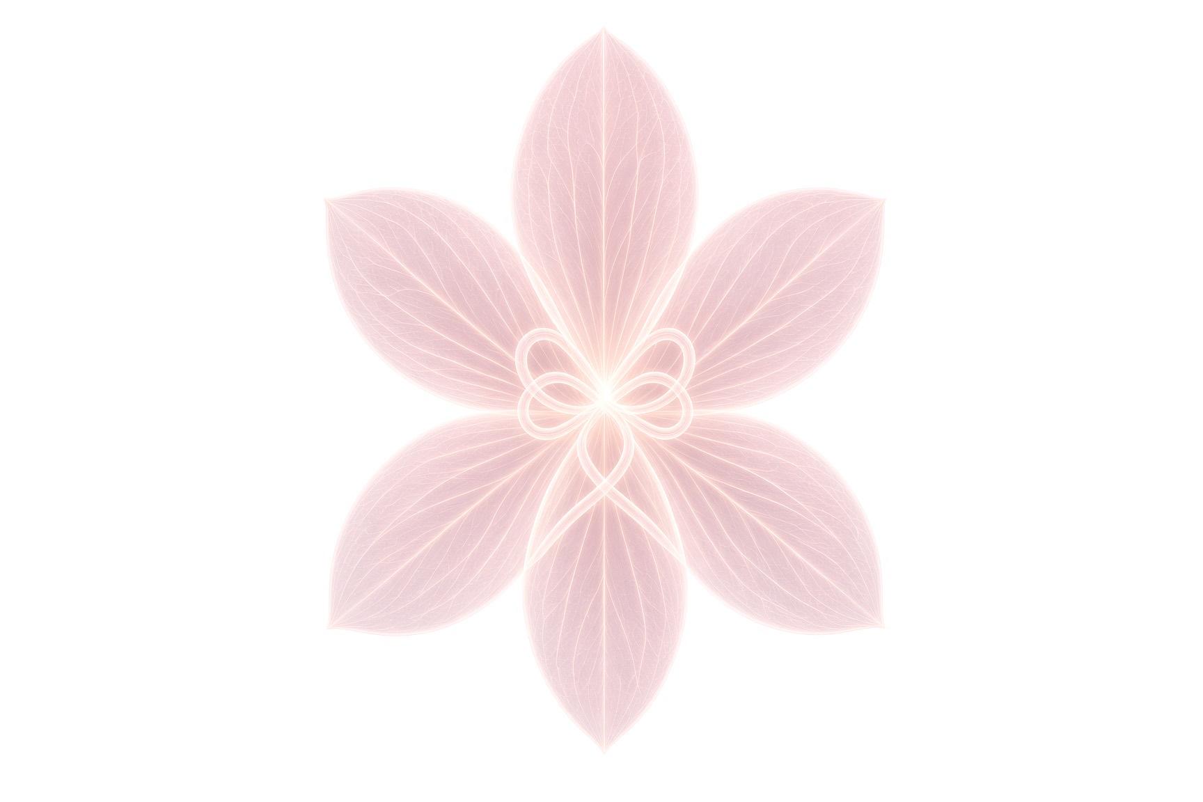 A six-petal blossom with a lemniscate drawn at its centre